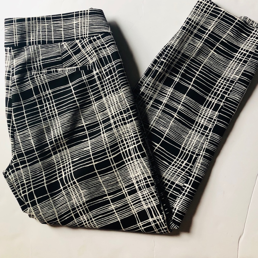 LOFT black / cream printed pants - Picture 1 of 6